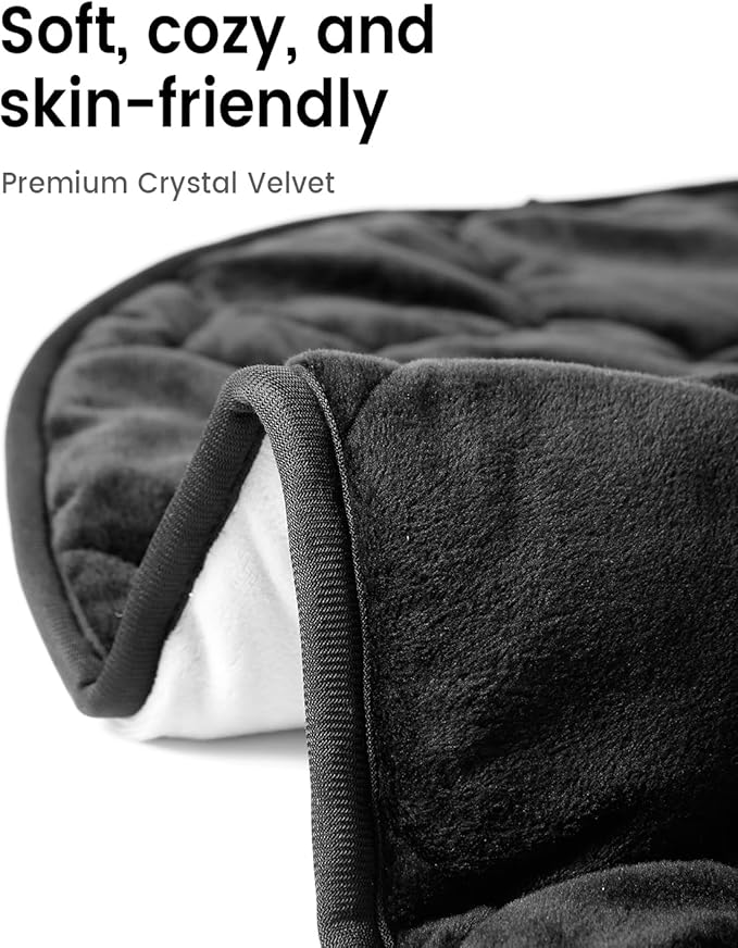 immtree Weighted Heating Pad for Period Cramps, 29" x 24" Extra Large Electric 7lbs Heated Pads, Back Shoulder Knee Abdomen Pain Relief, Soft Heavy Lap Blanket, Warm Christmas Gift, 7 Pounds, Black