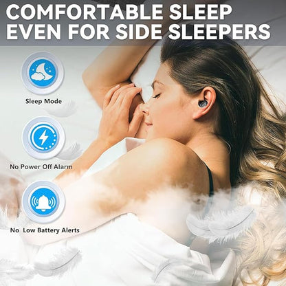 Sleep Earbuds for Side Sleepers, Wireless Noise Cancelling Sleep Headphones with Sleep Mode, LED Power Display, Comfort Fit for Sleeping, Working, Hiking (Amethyst)