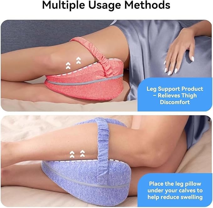 Leg Pillow, Knee Pillow for Side Sleepers, Alignment Pillows for Side Sleepers, Leg Pillows for Sleeping, Knee Cushion for Sleeping Relieving Leg, Back, Knee Pain (Pink)