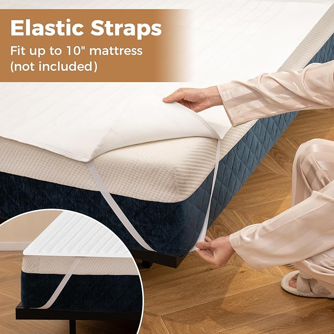 Giantex Full Size Heated Mattress Pad, Electric Heat Pad w/ 9 Heat Settings & 9H Timer, Overheat Protection, Heating Bed Toppers Fit up to 10" Deep Pocket, Machine Washable Bed Warmer