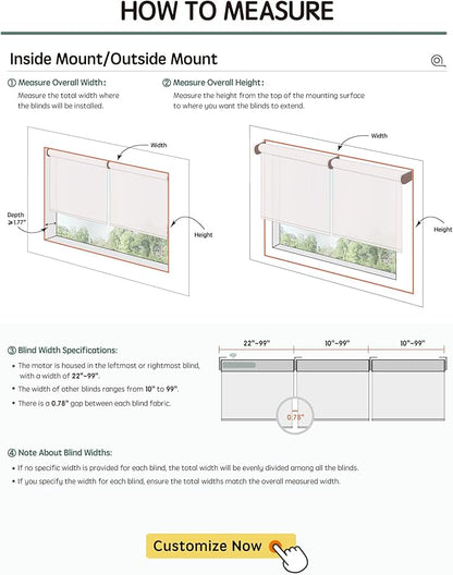 Yoolax Smart Coupled Solar Shades Compatible with Alexa, Motorized Blinds with Remote Flame Retardant Coupled Roller Shades for X-Large Windows, Custom Size (XL - 3% Openness Beige)