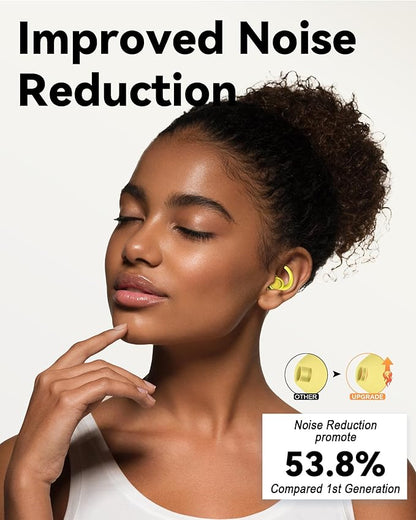 SUPCEAT Ear Plugs for Sleeping - Noise Reduction Soft Silicone Earplugs, 2 Pairs Reusable Hearing Protection Earplugs for Noise Sensitivity,Sleep,Snore,Travel,Sound Reduction Noise Cancelling - Yellow