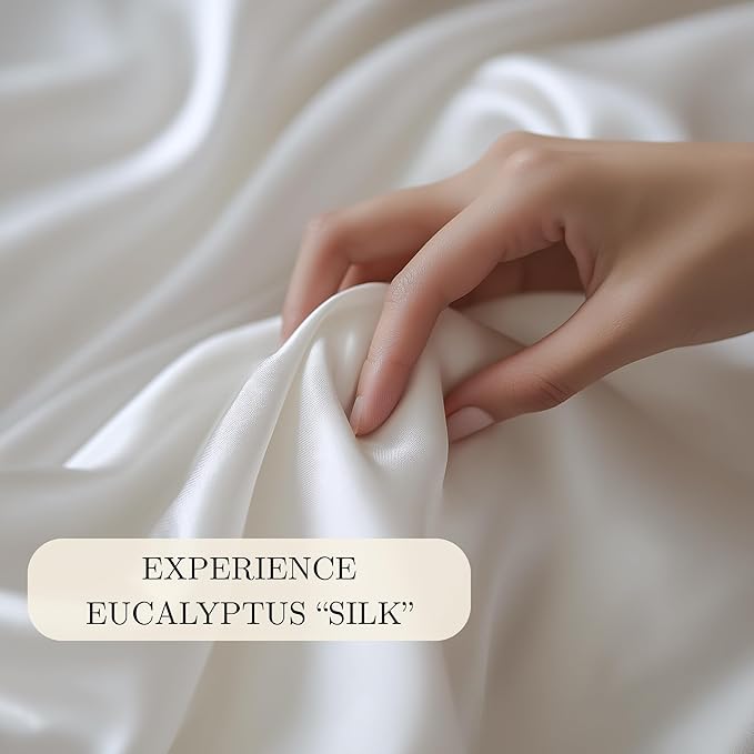 CASILVA Eucalyptus Sheets - Infused with Silver for Anti-Odor, Softer Than Silk Fibers, More Cooling Than Cotton - Perfect for Hot Sleepers & Sensitive Skin - 100% Tencel Lyocell - Full Sheet Set