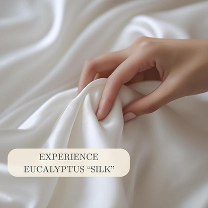 CASILVA Eucalyptus Sheets - Infused with Silver for Anti-Odor, Softer Than Silk Fibers, More Cooling Than Cotton - Perfect for Hot Sleepers & Sensitive Skin - 100% Tencel Lyocell - Twin XL Sheet Set
