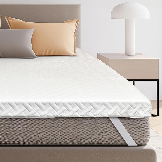 3 Inch Gel Memory Foam Mattress Topper Full Size for Back Pain, Cooling Mattress Pad Bed Topper with Removable and Washable Bamboo Cover, CertiPUR-US & Oeko-Tex Certified – White