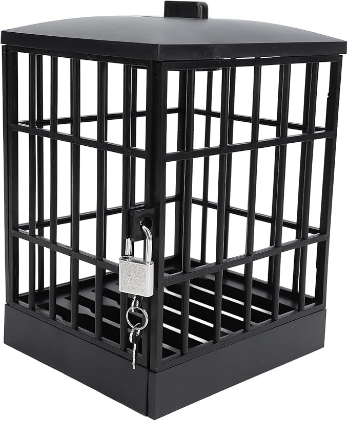Lockable Cell Phone Jail with Timer, 5.9x7x5 Inch Mobile Phone Jail, Smartphone Holder Phone Jail Cage Fun Gifts for Classroom Office, Novelty Party Fun Gift with Timer 2