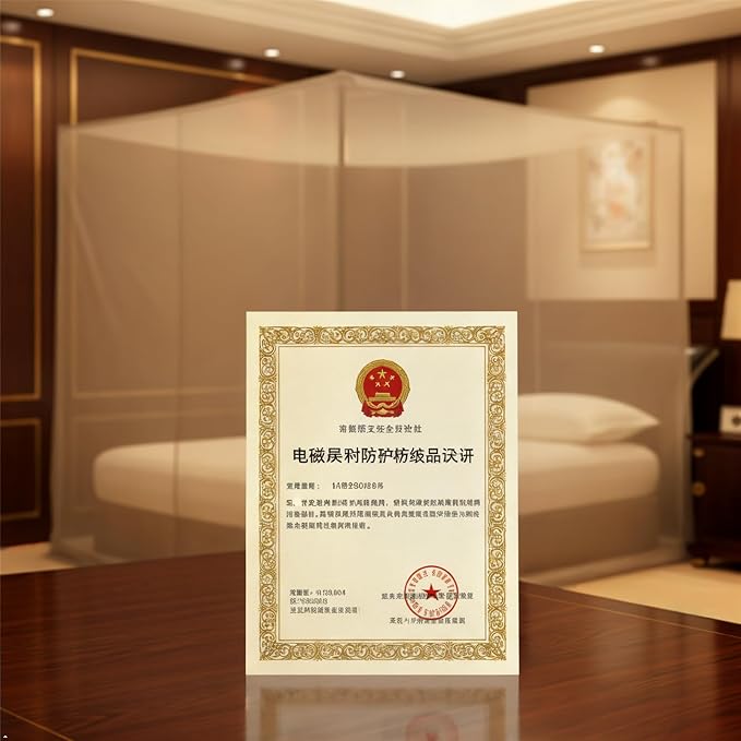 100% Silver Fiber EMF Shielding Bed Canopy,EMF Shielding Bed Canopy,Effective Shielding 99.99% of Daily electromagnetic Radiation EMF/RF/Wi-Fi/Cell Phone Signal (180 * 220 * 185CM)