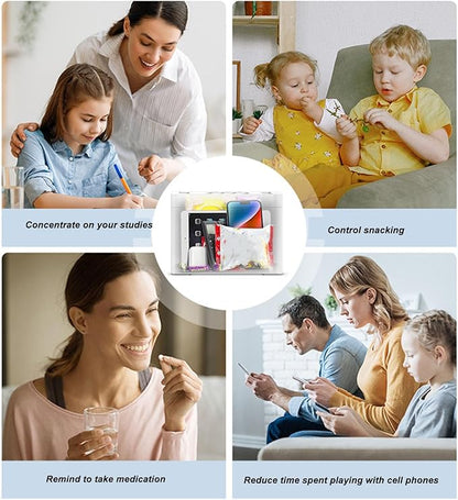 Metal Timed Lock Box, Time Lock Box with LED Display, Child Lock, Self Control Timer Locker for Phones, Snacks, Other Unwanted Temptations, Up to 365 Days (S) 40cm / 15.7in