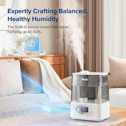 LEVOIT Humidifiers for Bedroom Large Room Home, (6L) & Air Purifiers for Home Large Room, Covers Up to 3175 Sq. Ft, Smart WiFi and PM2.5 Monitor