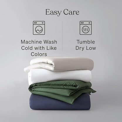 Baloo 100% Cotton Duvet Cover for 15lb/20lb Weighted Blanket (Navy Blue - 60"x80" - Full/Queen Size) | Cool, Soft & Durable