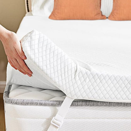 DUMOS 3 Inch Gel Memory Foam Mattress Topper Full Size, Cooling Breathable Comfy Mattress Pad for Pain Relief, CertiPUR-US Certified (with Removable & Washable Cover)