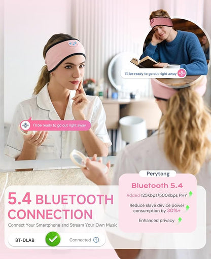 Sleep Headphones Bluetooth 5.4 Headband, Wireless Earphones Music Sleep Earbuds Sleeping Eye Mask with HD Stereo Speakers for Workouts Insomnia Yoga Air Travel Meditation, Ideal Gifts for Women Men