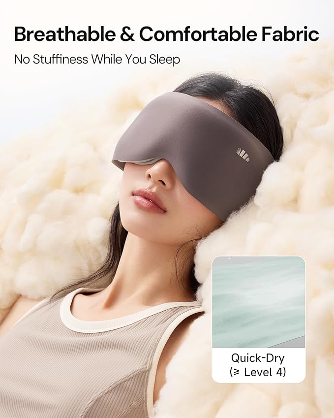 BENEUNDER Sleep Mask for Women Men,3D Contoured Cup Weighted Eye Mask, 100% Light Blockout Blindfold for Flight Nap Travel