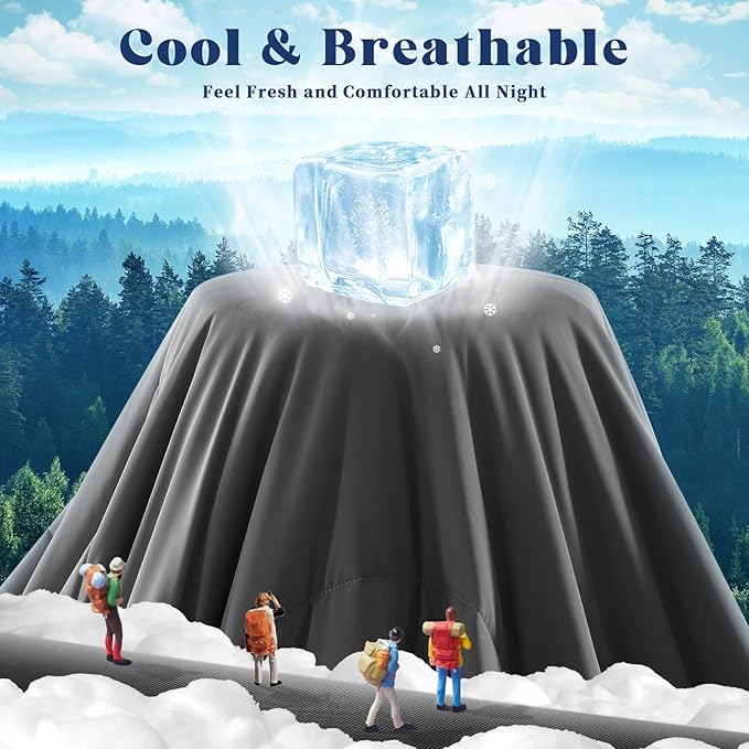 Cooling Comforter King Size, Double-Sided Cooling Blanket for Hot Sleepers & Night Sweats, Arc-Chill Q-Max > 0.4 Breathable Ice Blanket, Lightweight Cold Comforter (108''x90'', Dark Grey)