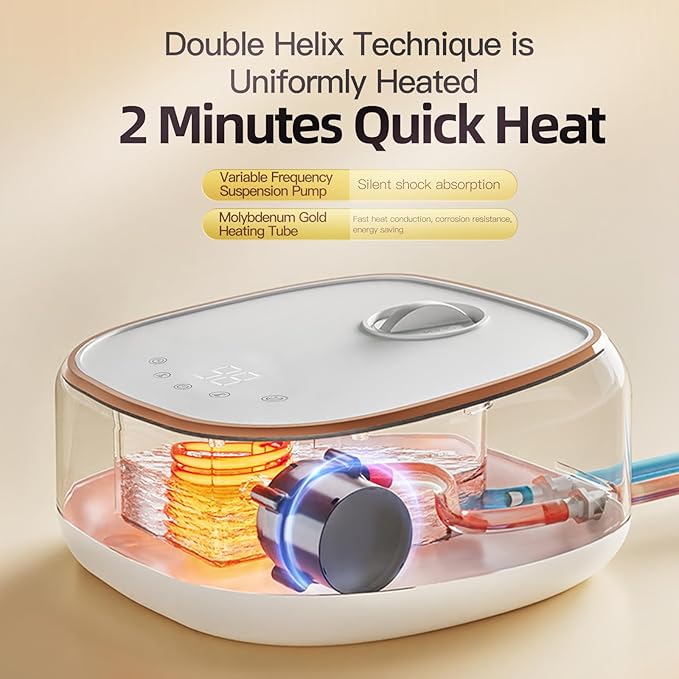 Water Heated Mattress Pad King Size - Wire-Free Electric Bed Warmer with Remote Control, Quiet Temperature Control 32-149°F, Machine Washable