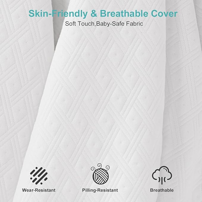EDILLY 3 Inch Cooling Gel Memory Foam Mattress Topper Full Size,with Removable & Washable Bamboo Cover,Soft Breathable Mattress Pad,Bed Topper for Back Pain Relief (54x75)