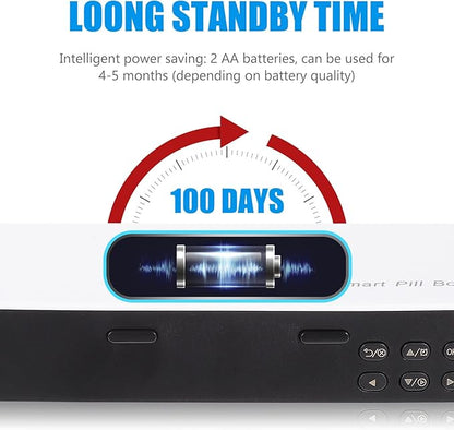Smart Electronic Pill Organizer with Alarm Clock Portable Medicine Reminder Box for Elderly Travel Storage White