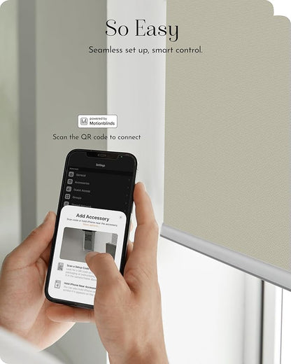 Graywind Smart Roller Shades 100% Blackout Window Blinds with APP Control Customized Automatic Shades for Home and Office(32" Wx72 H,Beige)