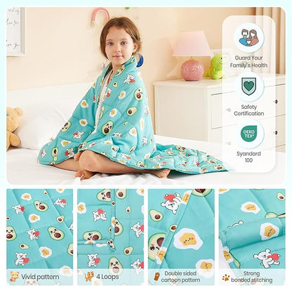 HOSUKKO Weighted Blanket - 5 lbs Green Avocado Heavy Blanket - Breathable Blanket(36 * 48 inches, 5 lbs)