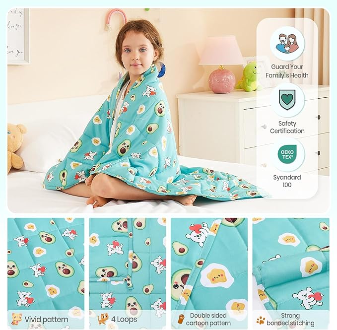 HOSUKKO Weighted Blanket - 3 lbs Green Avocado Heavy Blanket - Breathable Blanket(20 * 30 inches, 3 lbs)