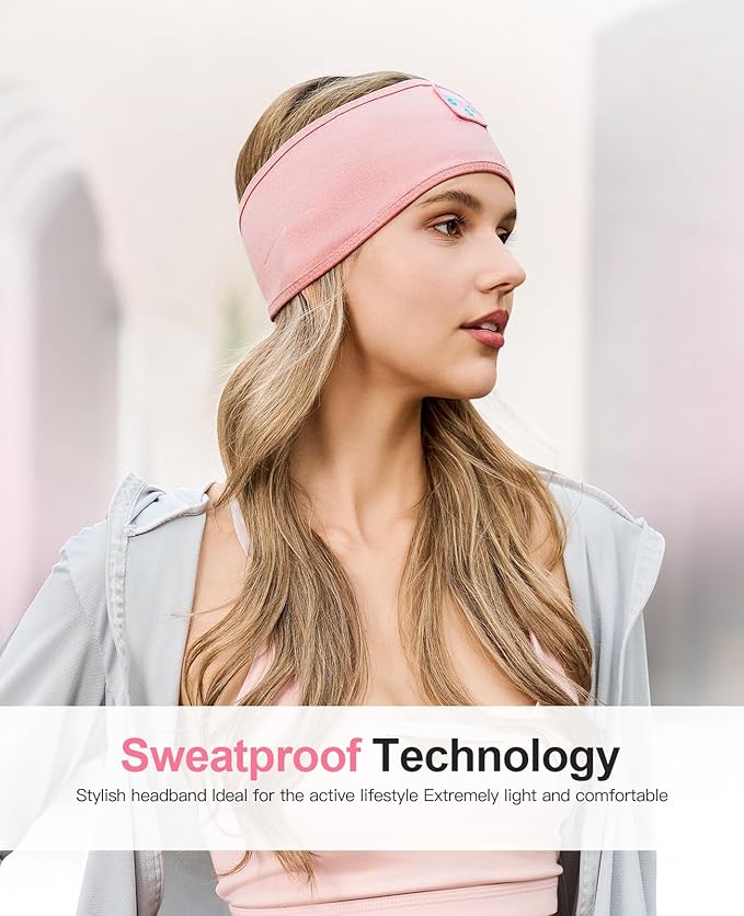 Perytong Sleep Headphones - Headband Headphones - Bluetooth Headband for Side Sleeper, Elastic Music Headphone Band Cozy ASMR Wireless Eye Mask Tech Gadgets Gifts for Women Men