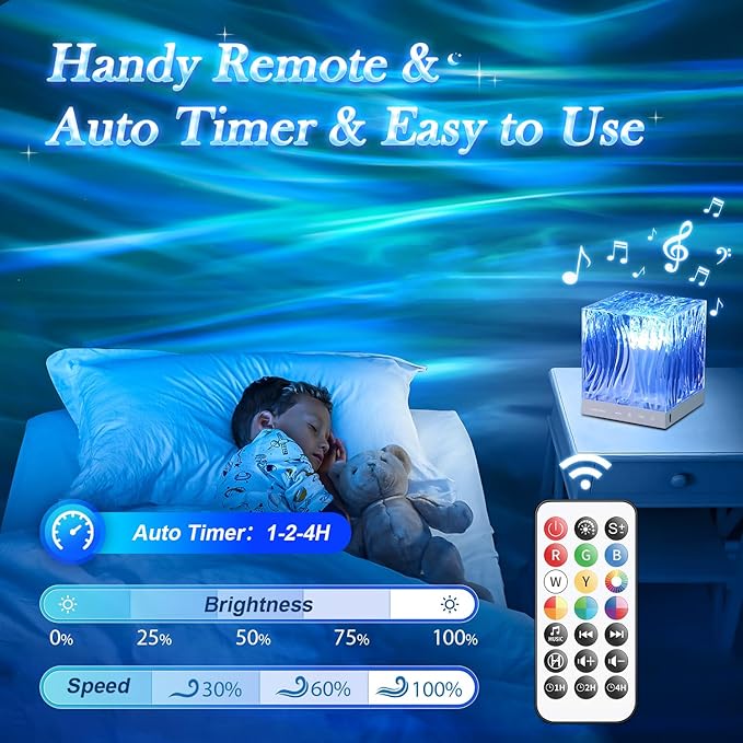 Aurora Light Projector for Bedroom,White Noise Sound Machine+18 Colors+Bluetooth Music+Remote Control Northern Lights Projector Ambient Lighting,Cool Things for Teen Girl Gift Relaxation Gifts for Her