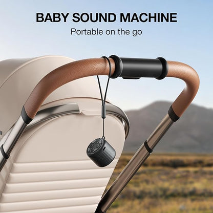 White Noise Machine Baby Portable Sound Machine,LEICEX Travel Sound Machine,15 Non-Looping Sound Timer and Memory Play, Mini White Noise Machine for Sleeping Office Travel （Black）