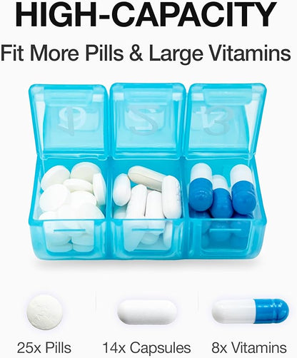 e-Pill 6 Times a Day 7 Day Weekly Pill Organizer – Large Capacity Rainbow Multicolor Pill Box for Vitamins & Medication
