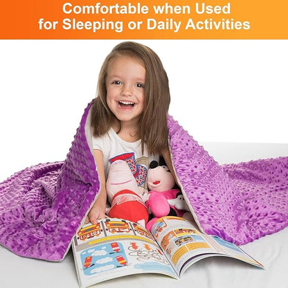 hazli Super-Soft Kids Weighted Blanket 5 Pounds - Easy to Clean, Washable Minky Cover - 36x48 Inches 5lbs Small Heavy Blanket for Girls and Boys Child