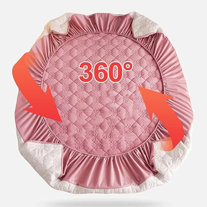 Milk Velvet Checkered Bedding Mattress Cover, Super Soft Elastic Bed Sheets with Pillowcase - Washable 12'' Deep Pocket Mattress Pad