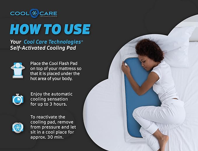 Cooling Pad for Bed - Pressure Activated Gel Provides Instant Relief - Ideal for Fevers, Hot Flashes, Night Sweats