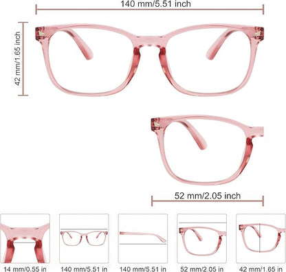 Blue Light Glasses for Woman Men | 99% Blue Light Blocking Glasses | Computer Glassess | Gaming | TV Phone Screen Reader Square Frame | Anti Eyestrain & UV Glare,1 Pack