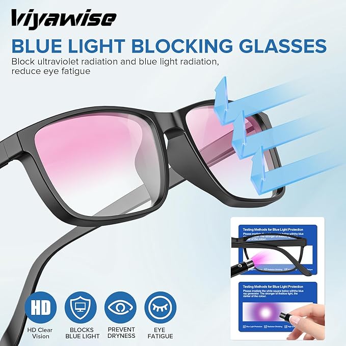 G5 Blue Light Blocking Glasses for Women & Men, Eye Strain Protection Bluelight Blockers for Reading Computer Gaming
