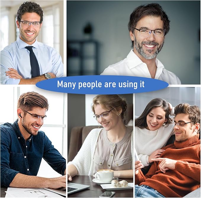 3-Pack Reading Glasses for Men, Lightweight Metal Half Frame Blue Light Blocking Computer Readers
