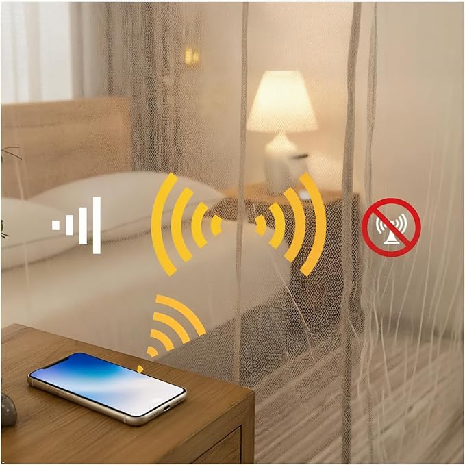 100% Silver Fiber EMF Shielding Bed Canopy,EMF Shielding Bed Canopy,Effective Shielding 99.99% of Daily electromagnetic Radiation EMF/RF/Wi-Fi/Cell Phone Signal (120 * 200 * 185CM)