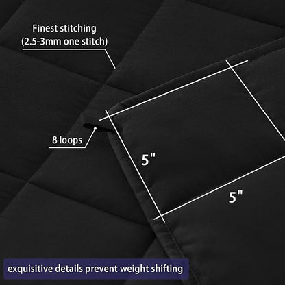 yescool Weighted Blanket for Adults (30 lbs, 88” x 104”, Black) Cooling Heavy Blanket for Sleeping Perfect for 290-310 lbs, King Size Breathable Blanket with Premium Glass Bead