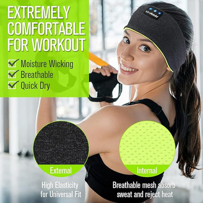 LC-dolida Sleep Headphones Bluetooth Headband, Headband Headphones Wireless Earphones Built in Speakers for Side Sleepers, Sleep Earbuds Gifts for Men Women Kids Teens