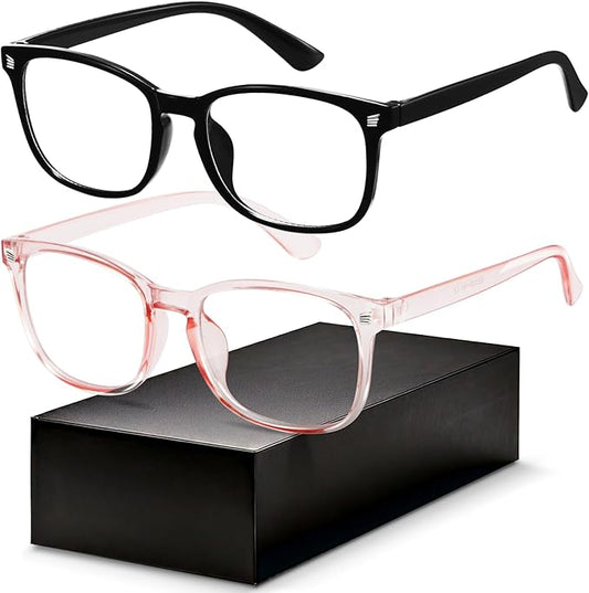 Blue Light Blocking Glasses - Fashion Square Eyeglasses, Anti UV Ray Computer Gaming Glasses Blue Blockers for Women/Men