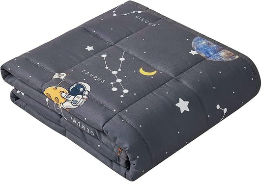anfie Weighted Blanket Kids (48"x72" 6lbs), Weighted Blanket Cooling Blanket for Sleeping,Throw Size Breathable Blanket with Premium Glass Bead(Space Grey)