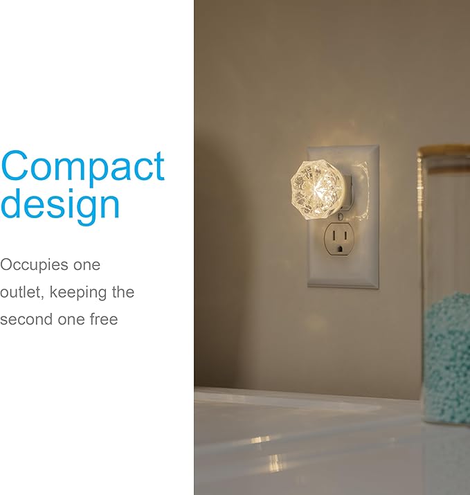 GE Jewel LED Night Light, Plug-in, Always on, Warm White, UL-Certified, Energy Efficient, Ideal Nightlight for Bedroom, Bathroom, Nursery, Hallway, Kitchen, 85094, 4 Pack