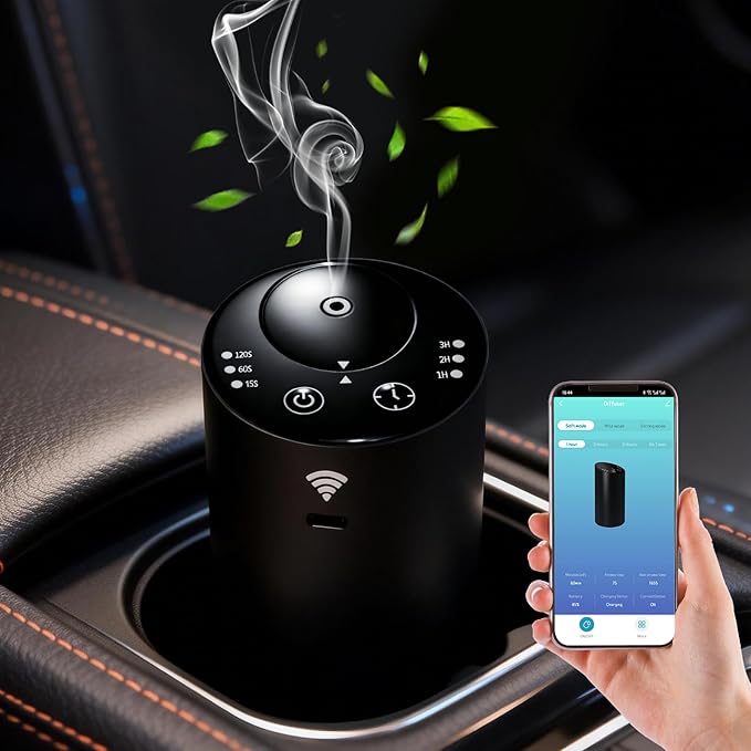 Smart AI Control Essential Oil Diffuser, Ultrasonic Aromatherapy Fragrant Oil Humidifier Vaporizer, Timer and Auto-Off Switch with Essential Oil (WiFi/Bluetooth Control)