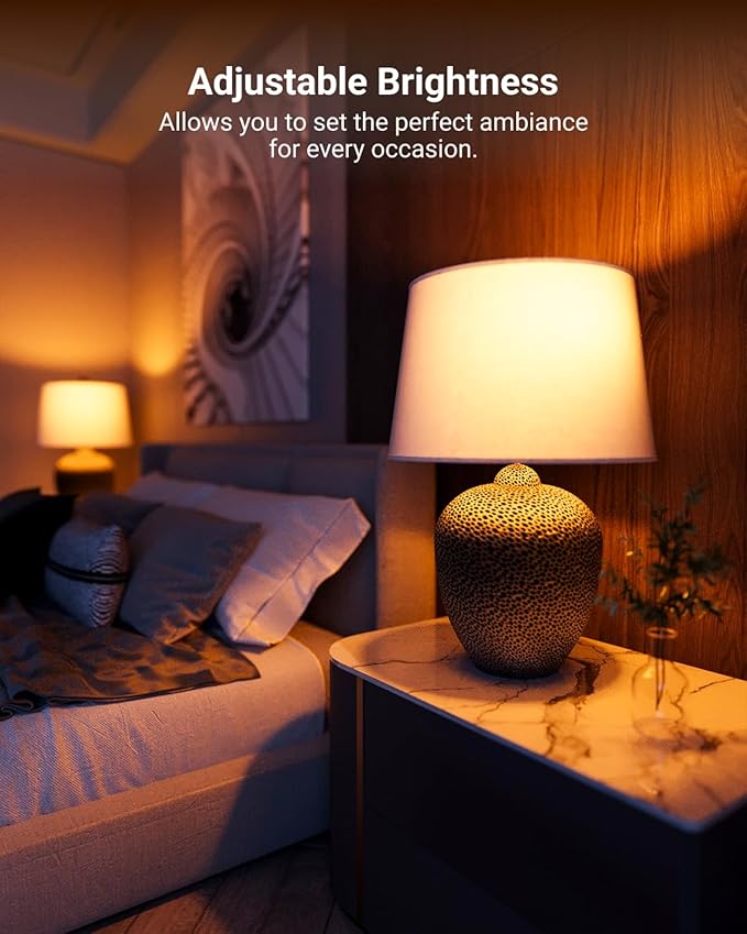 Sunco Amber Sleep Light Bulbs, Blue Light Blocking, A19 9W(60 Watt Equivalent) Dim Light Bulbs for Lamp, 1800K Warm Light Bulb, E26 for Healthy Sleep, Bedroom, Baby Nursery Light, 4 Pack