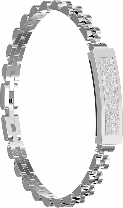Smart Stylish Bracelet with Heart Rate,Blood Oxygen,Sleep Tracking,IP68 Waterproof,Magnetic Charging(Silver)
