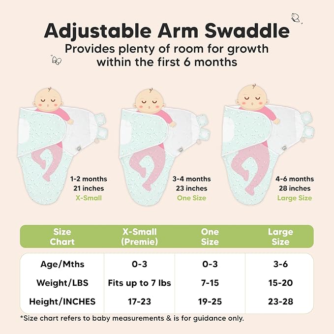 3-Pack Organic Baby Swaddle Sleep Sacks - Swaddles for Newborns, Infant 0-3 Months, Baby Girls, Boys, Soft & Snug Newborn Sleep Sack, Nursery Swaddling Blankets (Garden, OS)