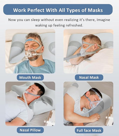 CPAP Pillow for Side Sleeping Relief Neck Shoulder Pain: Neck Support Pillow Reduce Air Leak/Mask Pressure-Memory Foam Pillow with Cooling Pillowcase for Side Back Stomach Sleepers for a Better Sleep