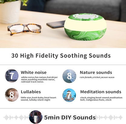 Sound Machine Soothing Sounds, White Noise Machine for Sleeping, Noise Machine for Baby, Sleep Sound Machine for Adults，Portable White Noise Sound Machine for Sleeping Adults