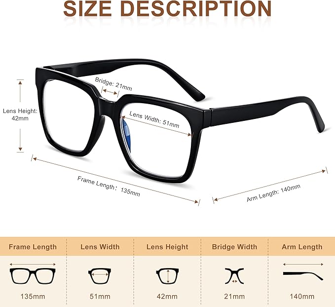 EASY READ 3 Pairs Reading Glasses for Women, Squre Computer Blue Light Blocking Anti UV Readers with Spring Hinge