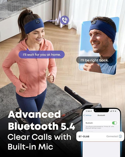 Bluetooth Sleep Headphones Headband - Comfortable Wireless Headphones with HD Sound, Sweatproof & Washable for Sleeping, Yoga, Running, Meditation