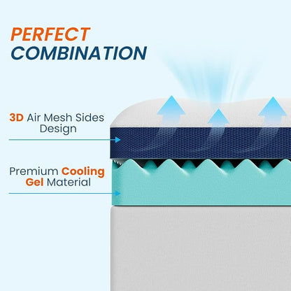 4 Inch Dual Layer Memory Foam Mattress Topper - 2 Inch 1000GSM Fluffy Soft Pillow Top Mattress Pad Cover and 2 Inch Egg Crate Cooling Gel Memory Foam for Back Pain Relief, (Full,54"x75")