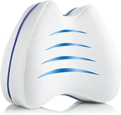 QISHFEN Knee & Leg Pillows Foam Support Pillow for Sleeping for Back Pain,Leg Pillow for Sleeping On Side, Memory Foam Cushion Knee Support Pillows,Pregnancy Pillow Removable (2 Pack)